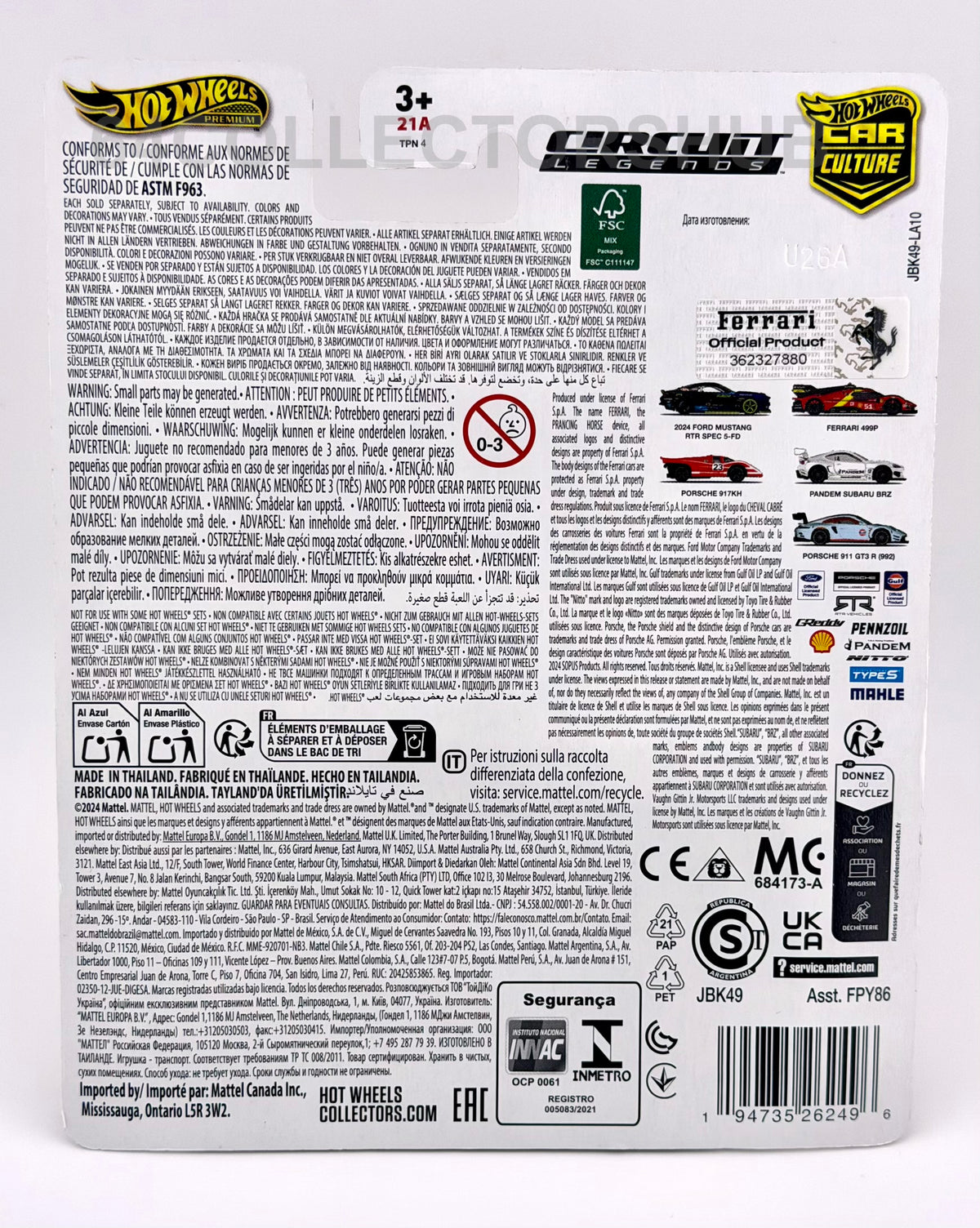 Hot Wheels Premium - Ferrari 499P #51 - Le Mans Winner - Circuit Legends