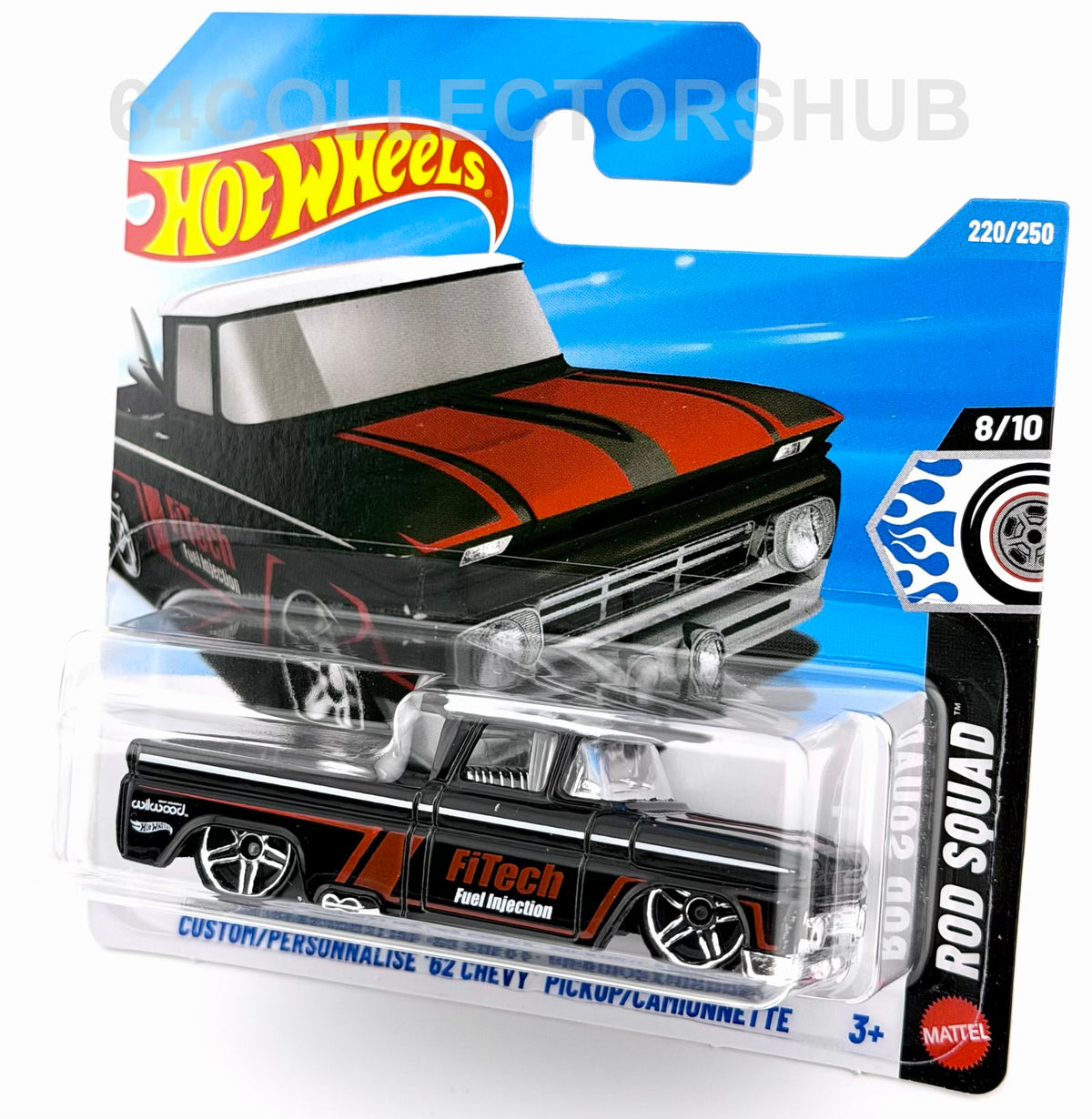 Hot Wheels - Custom ’62 Chevy Pickup - Black - Rod Squad - 220/250 - 2026