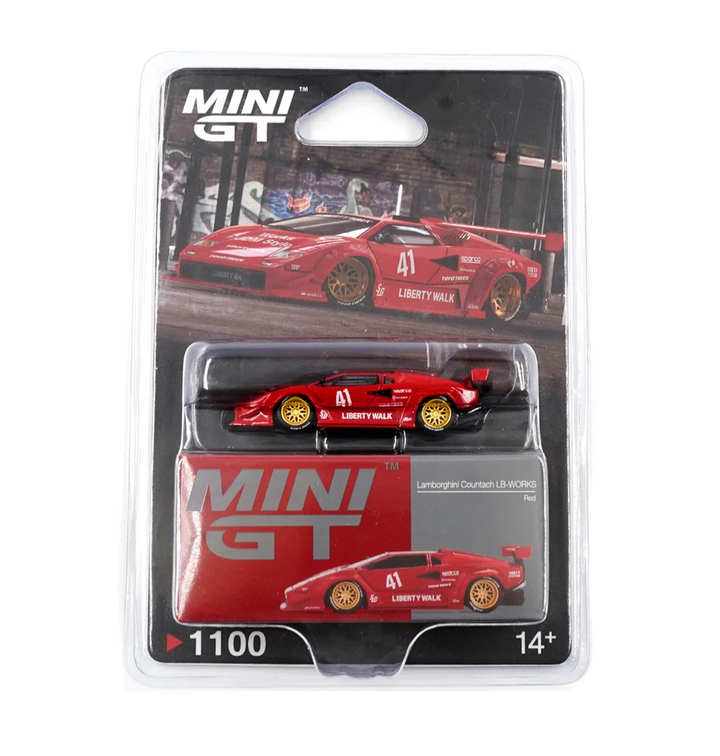 MINI GT x TSM - Lamborghini Countach LB-Works (Red) - #1100 - Blister Package