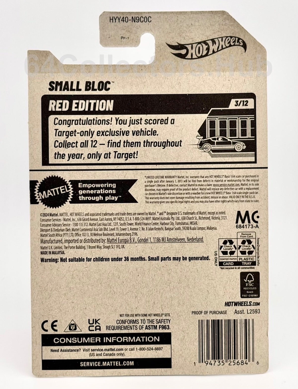 Hot Wheels Target/ Red Edition - Small Bloc - Factory Sealed 2025 Set
