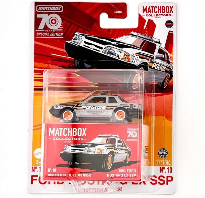 Matchbox Collectors - 1993 Ford Mustang LX SSP - 70 Years Series #10 - 2022