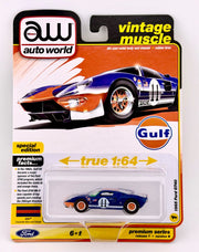 Auto World 1965 Ford GT40 Gulf Livery - Vintage Muscle True 1:64 Diecast