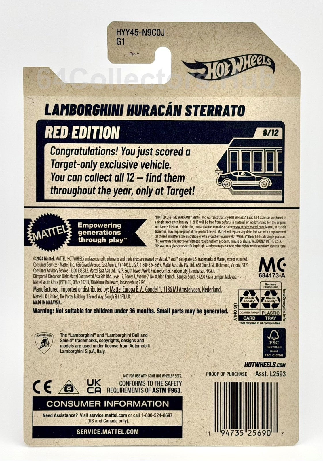 Hot Wheels Target/ Red Edition - Lamborghini Huracán Sterrato - 2025 Sealed Set