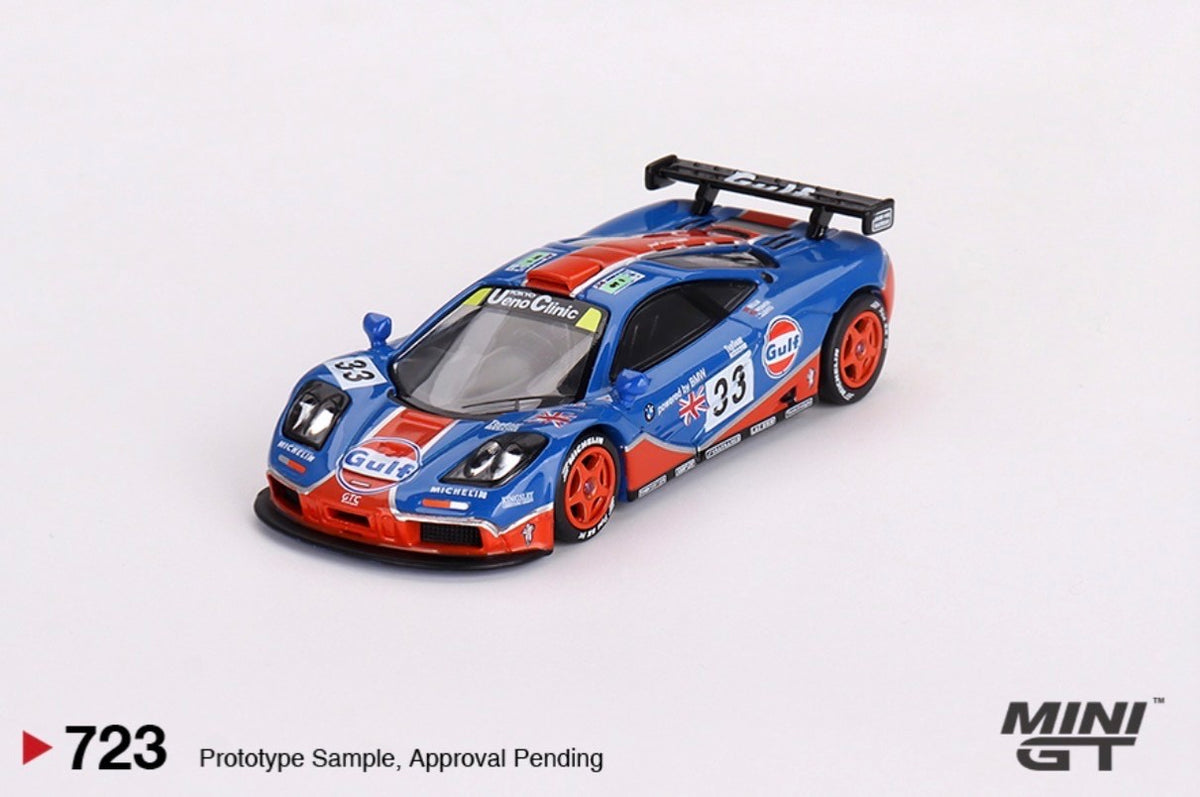 MINI GT - McLaren F1 GTR #33 - 1996 Le Mans 24Hr - Gulf Livery - #723 - Boxed