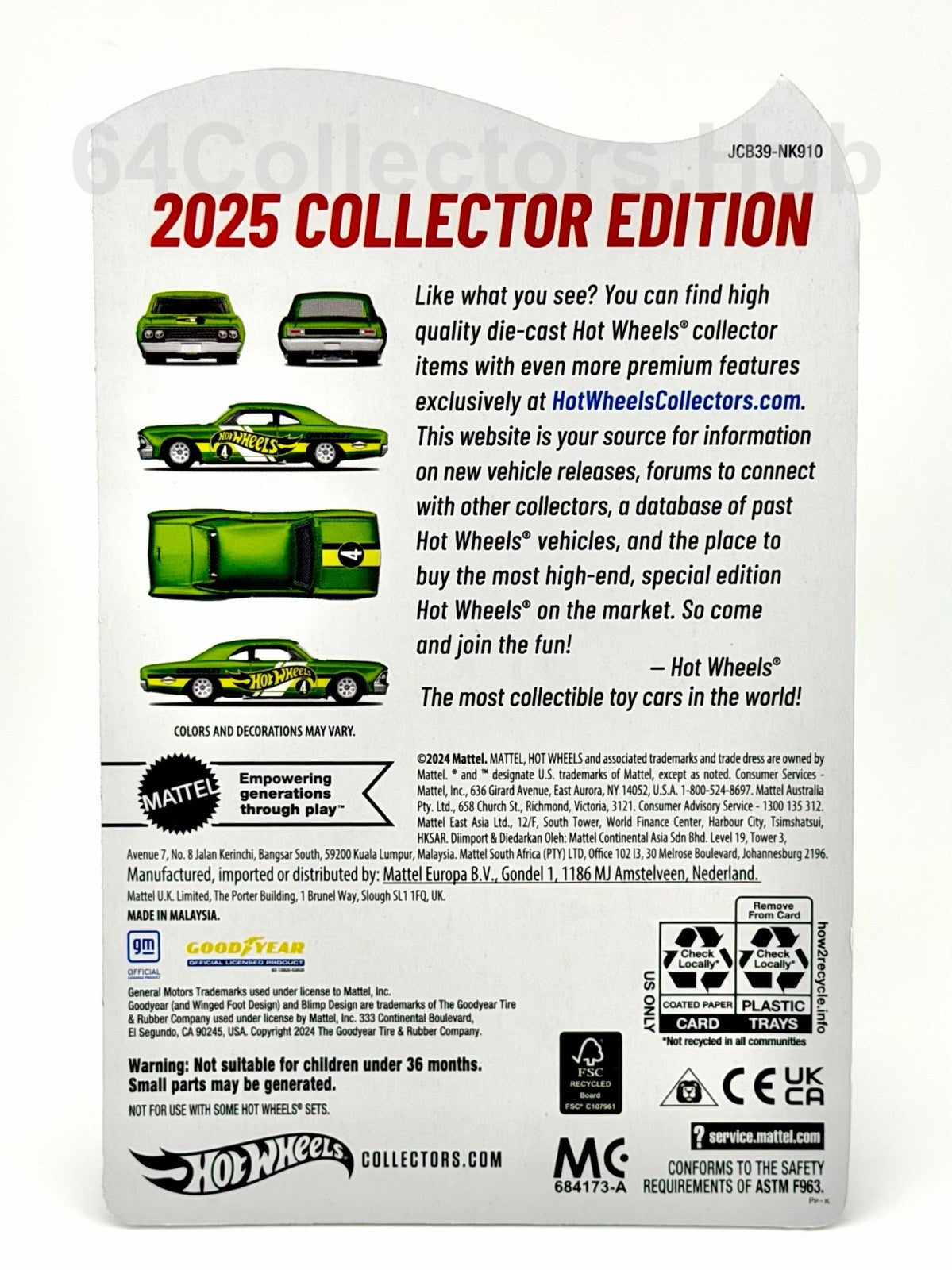 Hot Wheels ‘66 Chevelle - Collector Edition - Limited Factory Sealed Set 2025