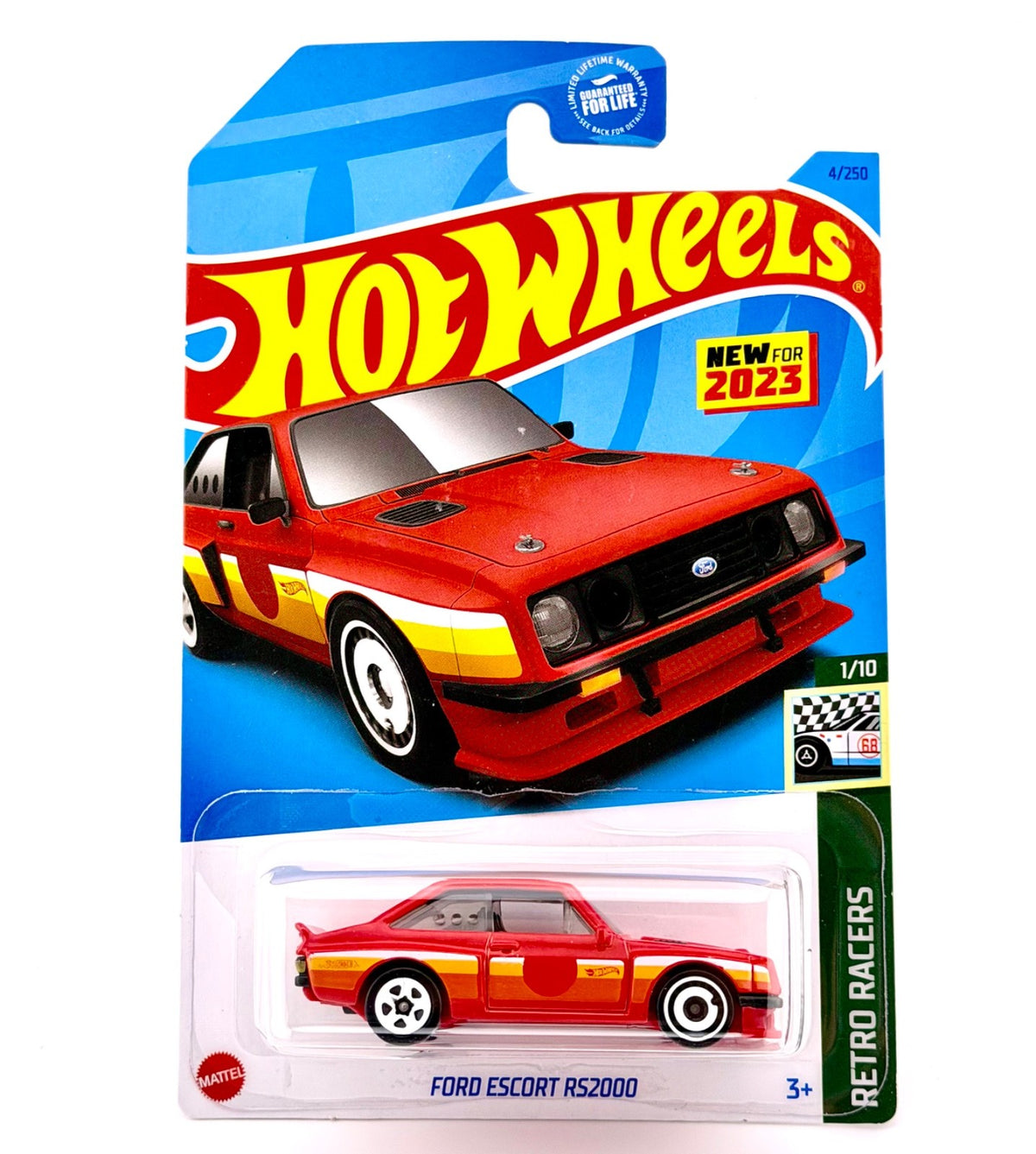 Hot Wheels - Ford Escort RS2000 (Red) - Factory Fresh - 2023 - Long Card