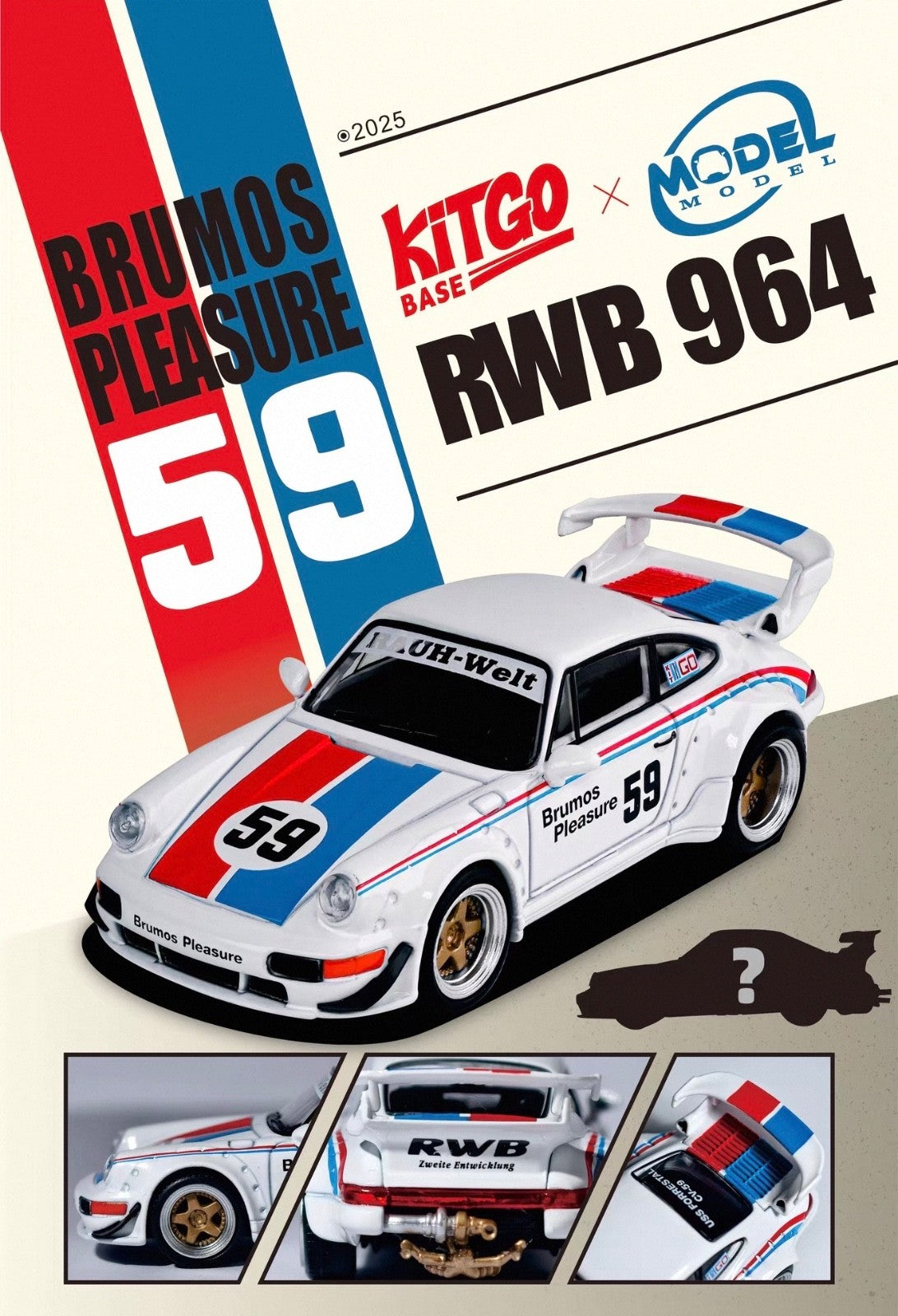 ModelModel x KiTGO Base - BP59 RWB 964 Rahu-Walt - Brumos Racing - Scale 1/64