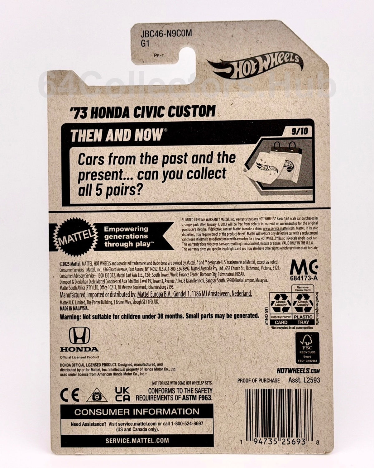Hot Wheels Super Treasure Hunt - ’73 Honda Civic Custom -Factory Sealed 2025 Set