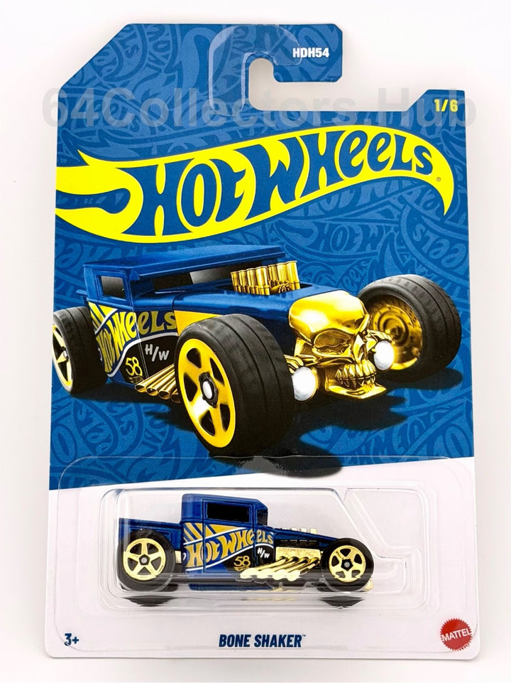 Hot Wheels Bone Shaker - 58th Anniversary - Blue Gold - 1/6