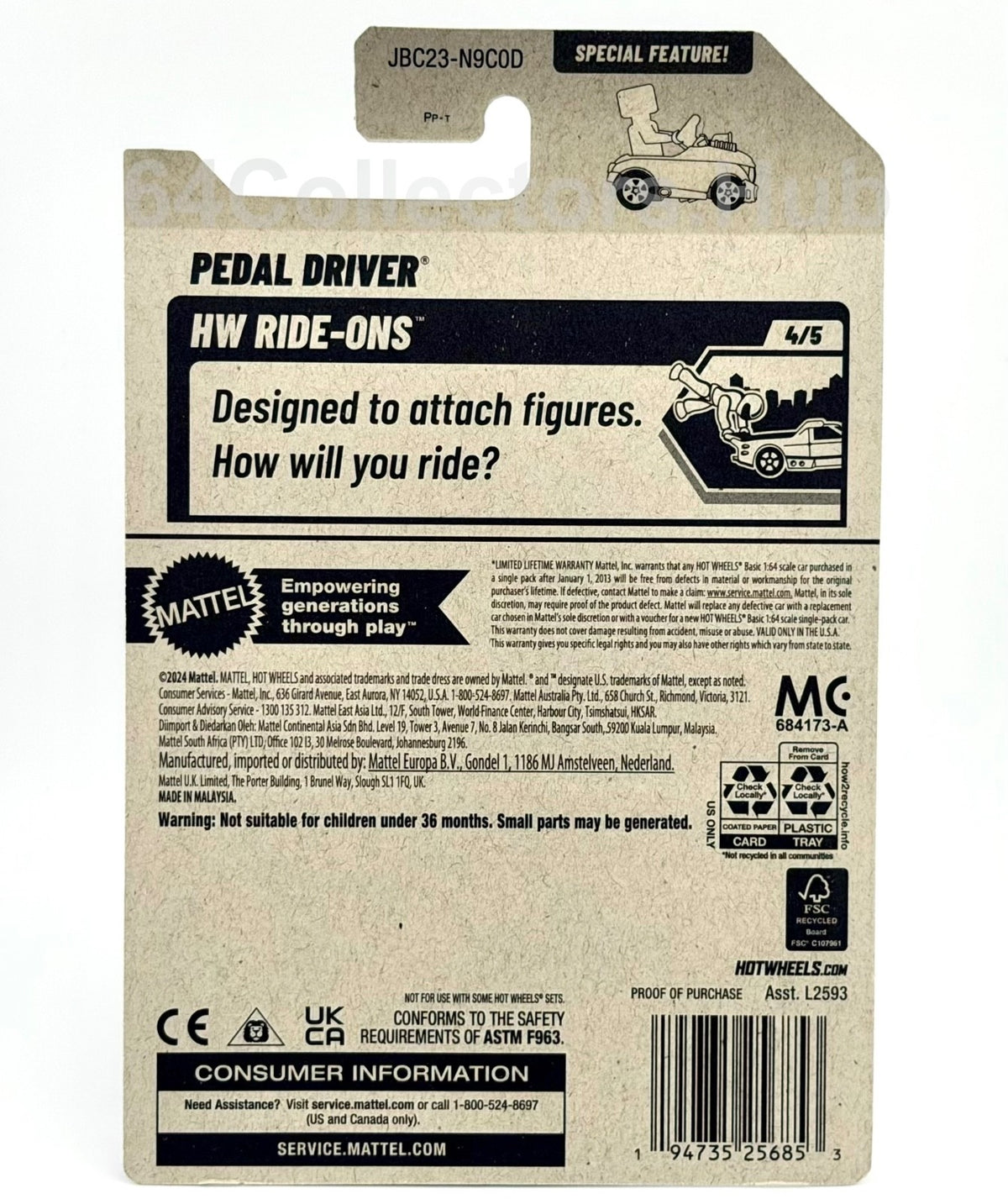 Hot Wheels Treasure Hunt - Pedal Driver - Factory Sealed 2025 Set