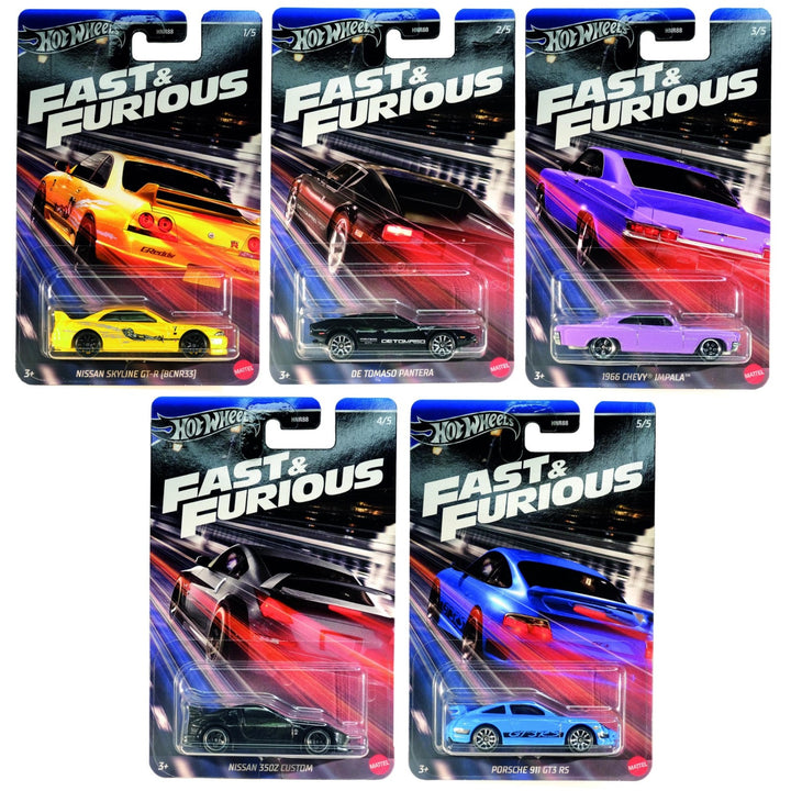 Hot Wheels Silver Series Full Set - Fast & Furious 2024 Mix 4 - Night Racers