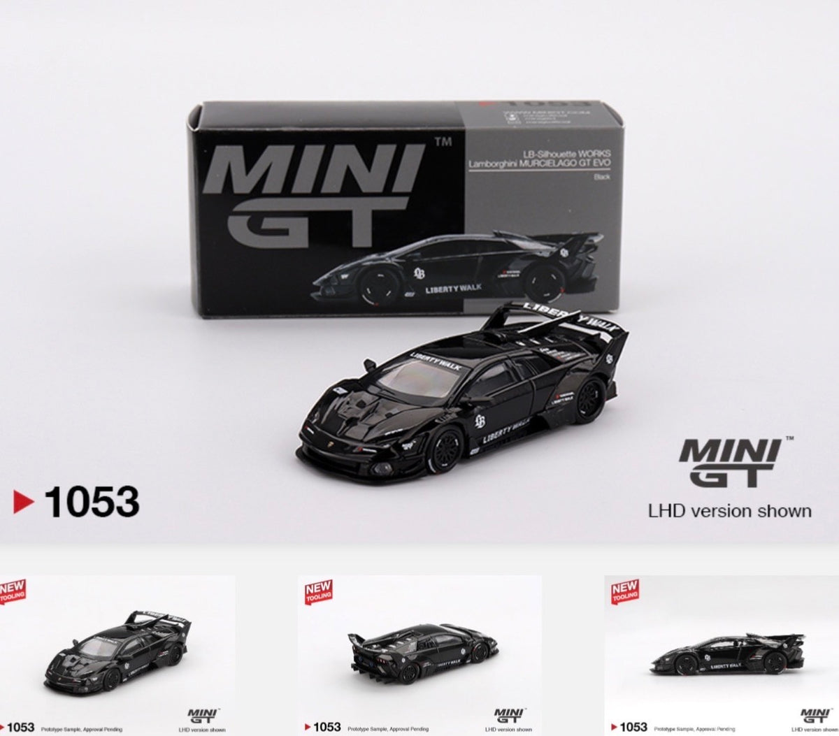 Mini GT x TSM - LB-Silhouette WORKS Lamborghini MURCIELAGO GT EVO Black - #1053