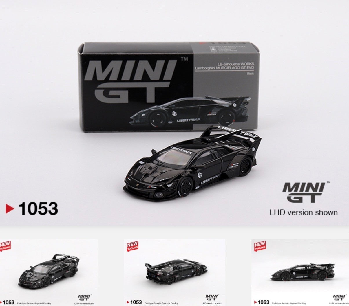 Mini GT x TSM - LB-Silhouette WORKS Lamborghini MURCIELAGO GT EVO Black - #1053