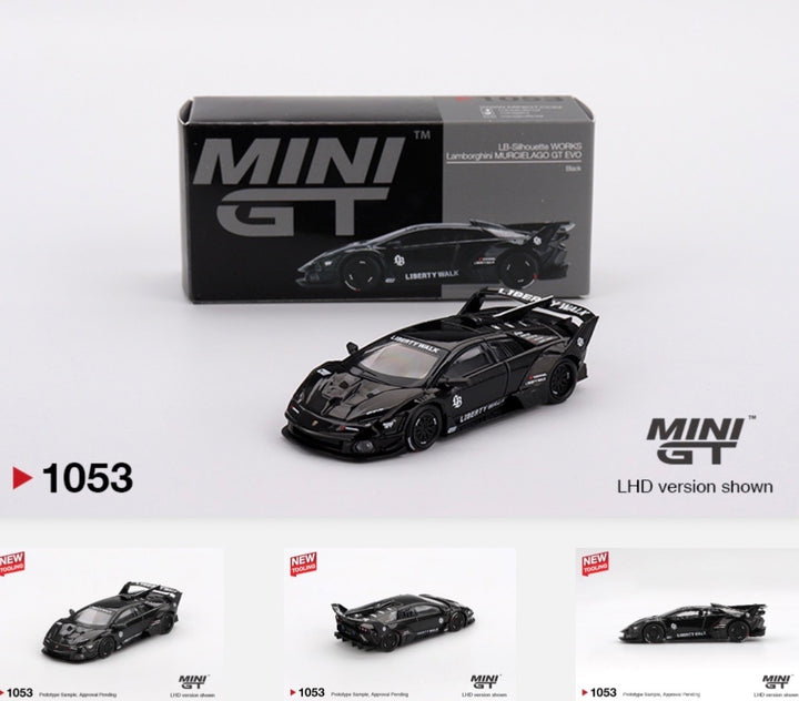 Mini GT x TSM - LB-Silhouette WORKS Lamborghini MURCIELAGO GT EVO Black - #1053