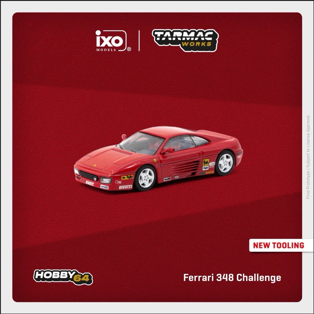 Tarmac Works x IXO Model - Ferrari 348 Challenge Presentation (Red) - 1/64 Scale