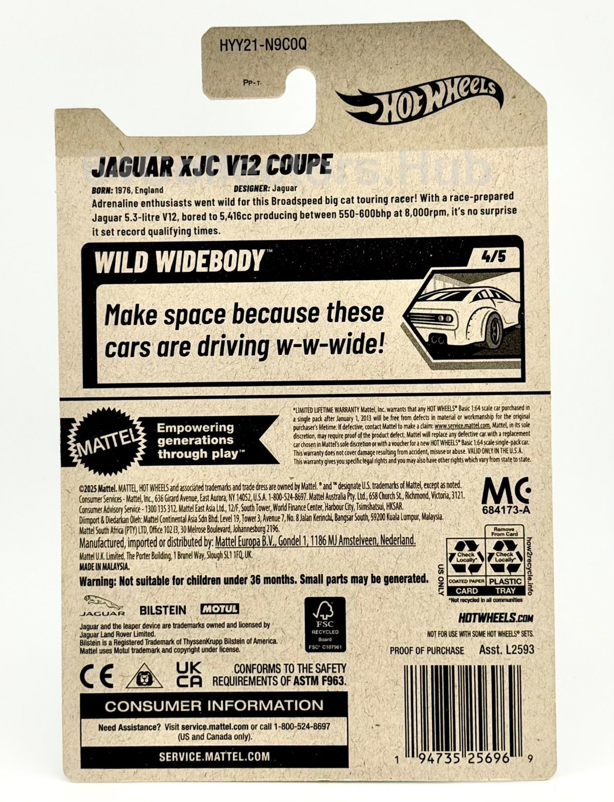 Hot Wheels ZAMAC Walmart Exclusive - Jaguar XJC V12 Coupe - Factory Sealed Set