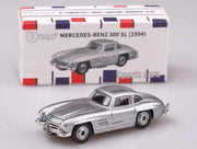 Bburago - 1954 Mercedes-Benz 300SL (Silver) - Scale 1/64 - With Opening Parts