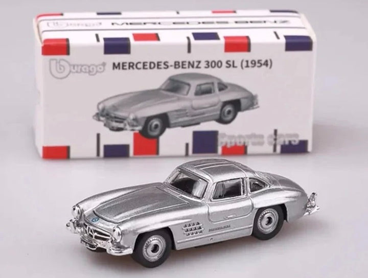Bburago - 1954 Mercedes-Benz 300SL (Silver) - Scale 1/64 - With Opening Parts