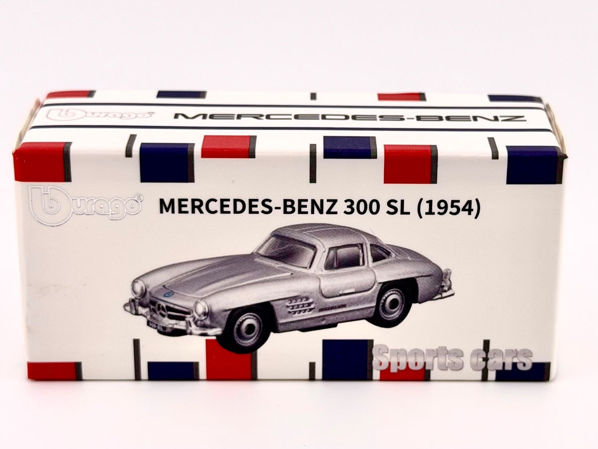 Bburago - 1954 Mercedes-Benz 300SL (Silver) - Scale 1/64 - With Opening Parts