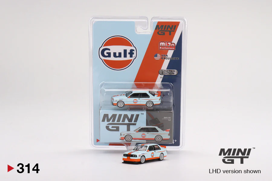 Mini GT - BMW M3 (E30) - Gulf Livery - MiJo Exclusive USA Limited Edition - #314