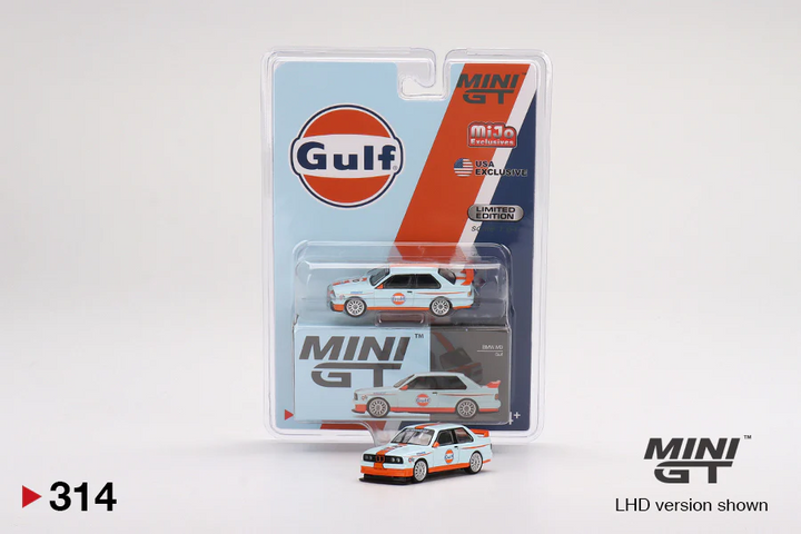 Mini GT - BMW M3 (E30) - Gulf Livery - MiJo Exclusive USA Limited Edition - #314