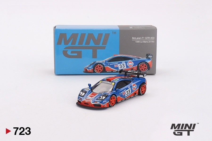 MINI GT - McLaren F1 GTR #33 - 1996 Le Mans 24Hr - Gulf Livery - #723