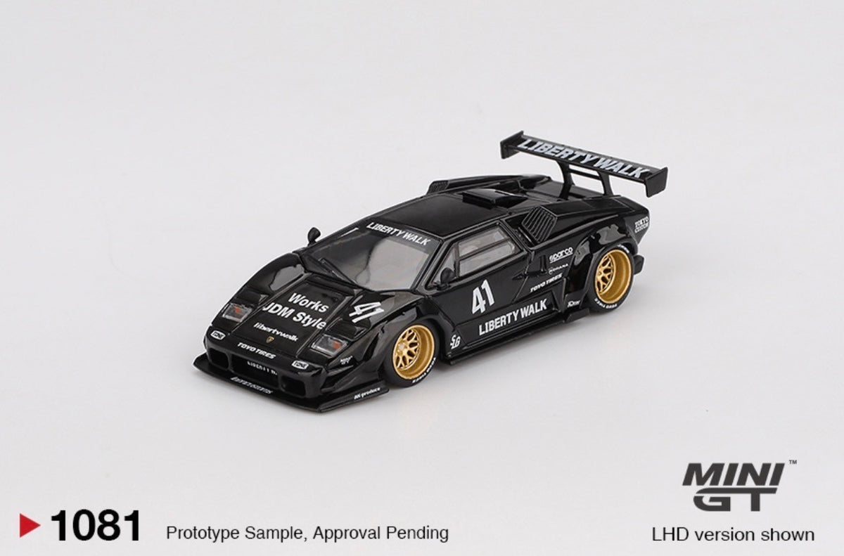 MINI GT - Lamborghini Countach Liberty Walk LB-WORKS Black #1081 - Boxed