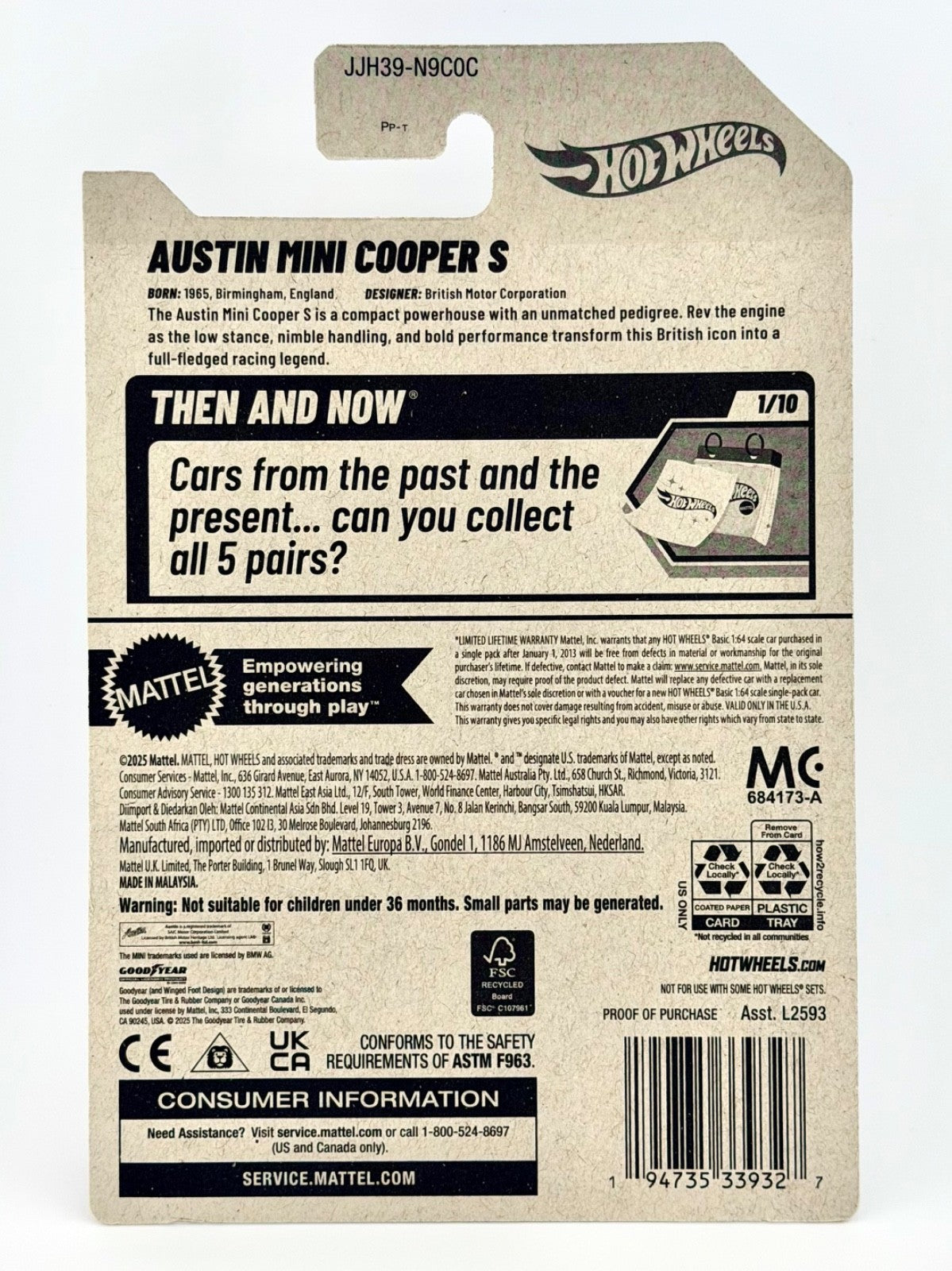 Hot Wheels - Austin Mini Cooper S - Then and Now 2026 - New Casting - Long Card