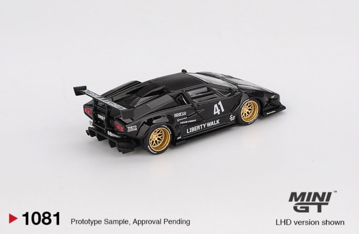 MINI GT - Lamborghini Countach Liberty Walk LB-WORKS Black #1081 - Boxed