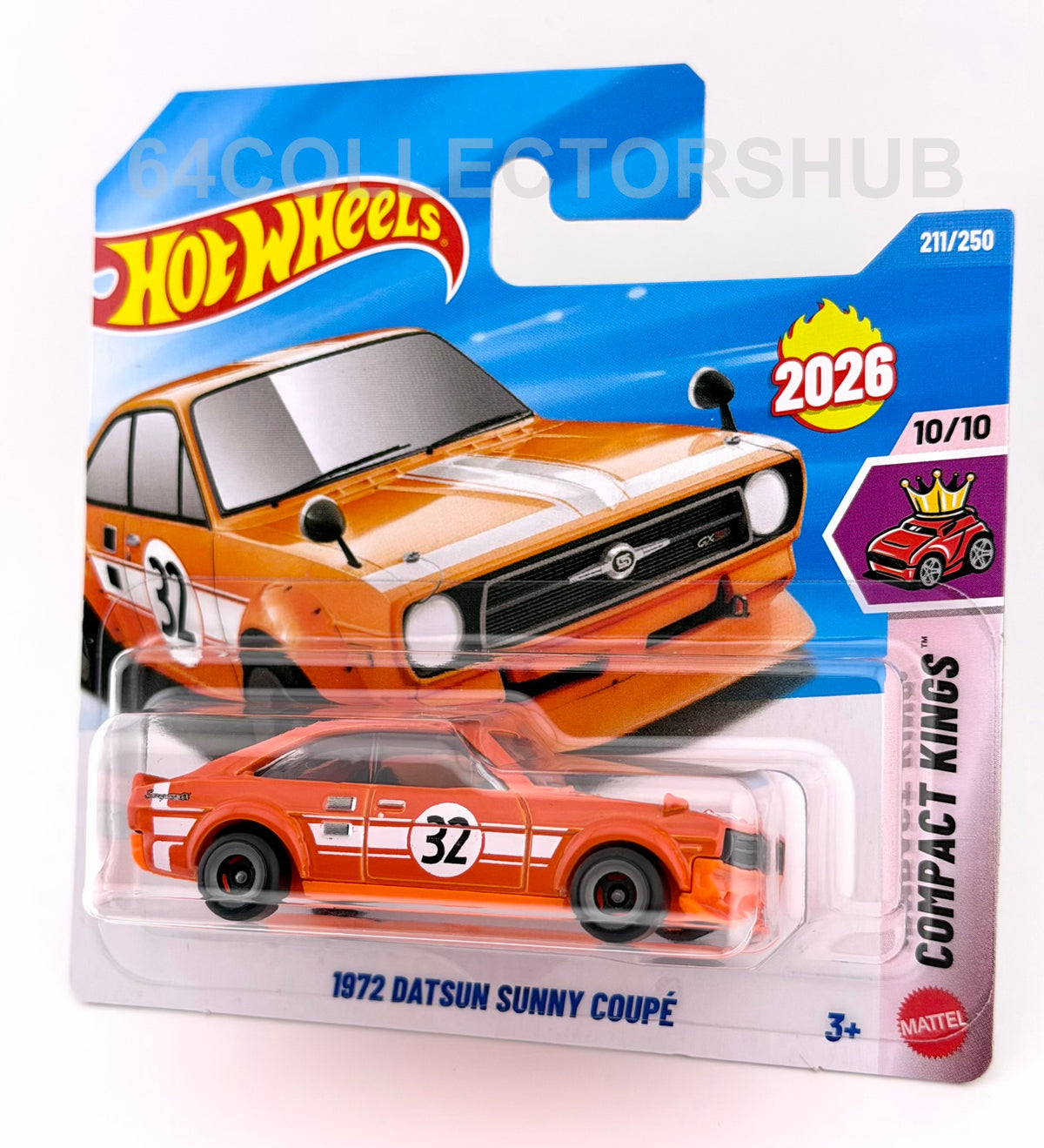 Hot Wheels - 1972 Datsun Sunny Coupé - Orange - 211/250 - 2026