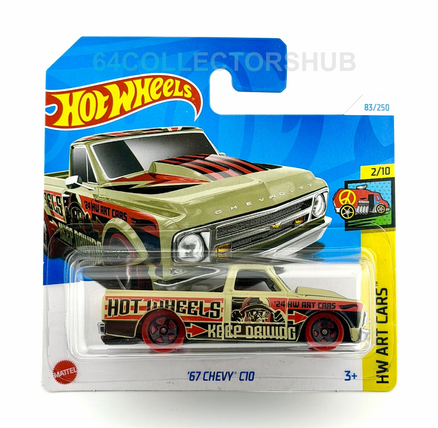 Hot Wheels - '67 Chevy C10 - Olive - HW Art Cars 83/250 - 2024