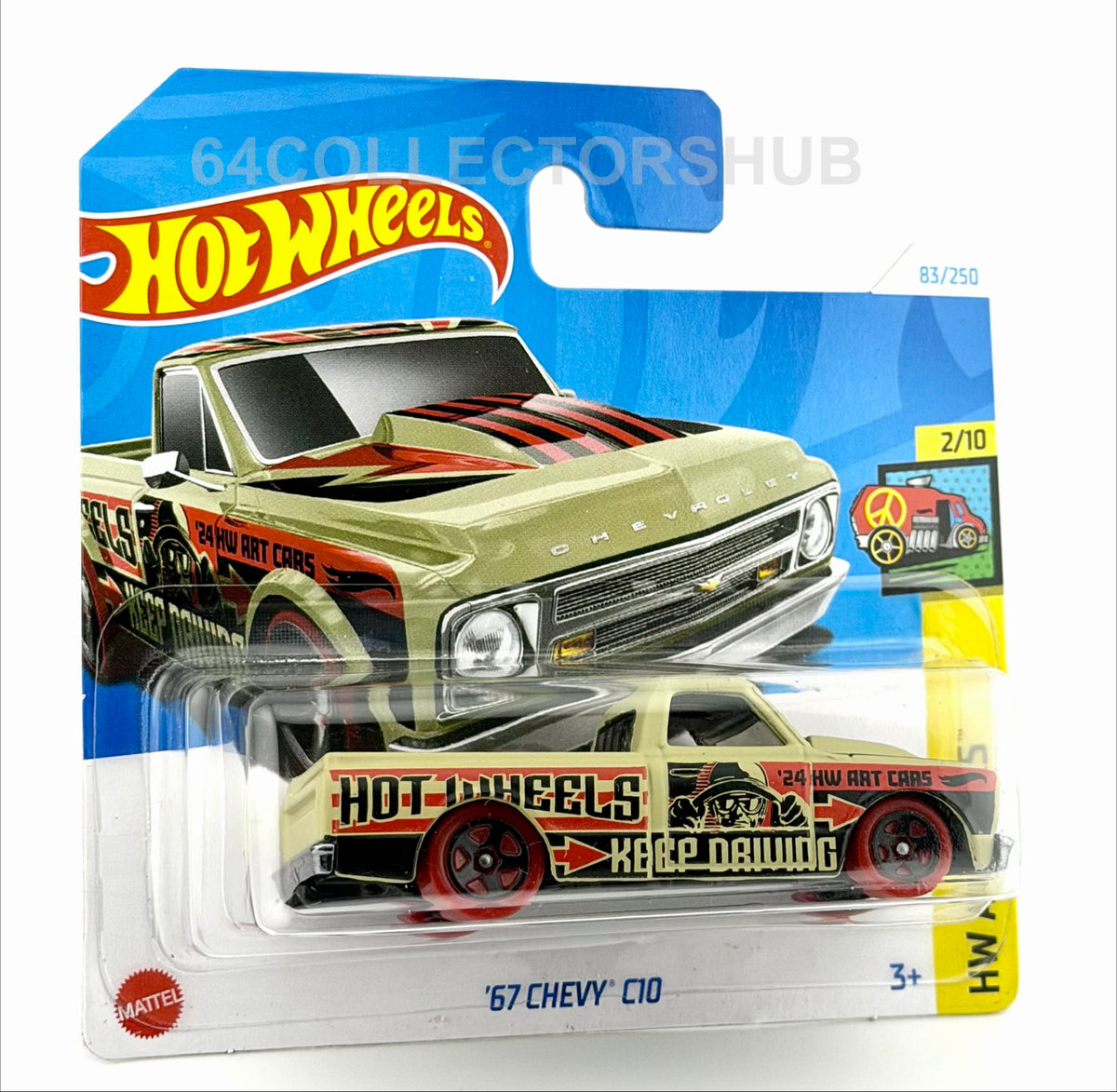 Hot Wheels - '67 Chevy C10 - Olive - HW Art Cars 83/250 - 2024