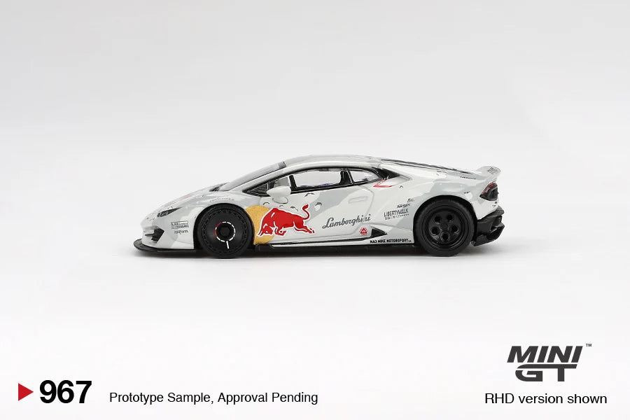 Mini GT - Lamborghini Huracan LB WORKS v2 - Redbull Mad Mike NIMBUL #967 - Boxed