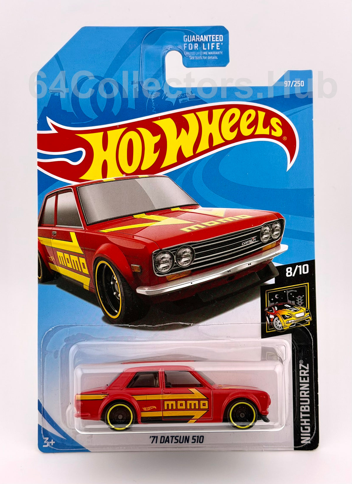 Hot Wheels ’71 Datsun 510 - Nightburnerz 8/10 - MOMO Livery