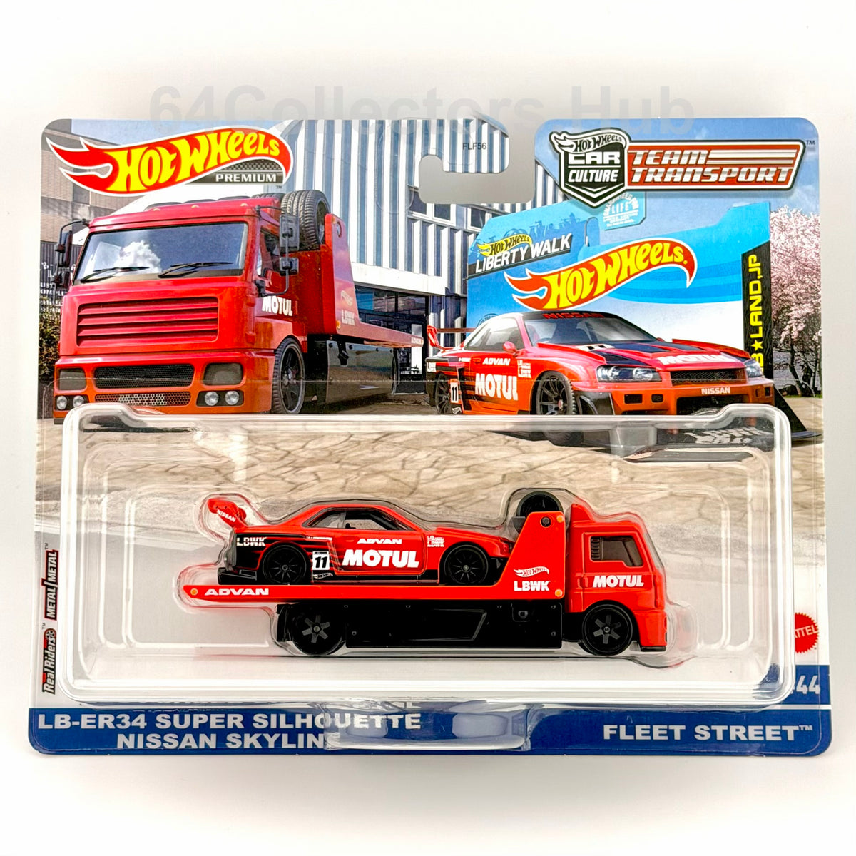 Hot Wheels - Team Transport LB-ER34 Super Silhouette Nissan Skyline & Fleet Street - #44