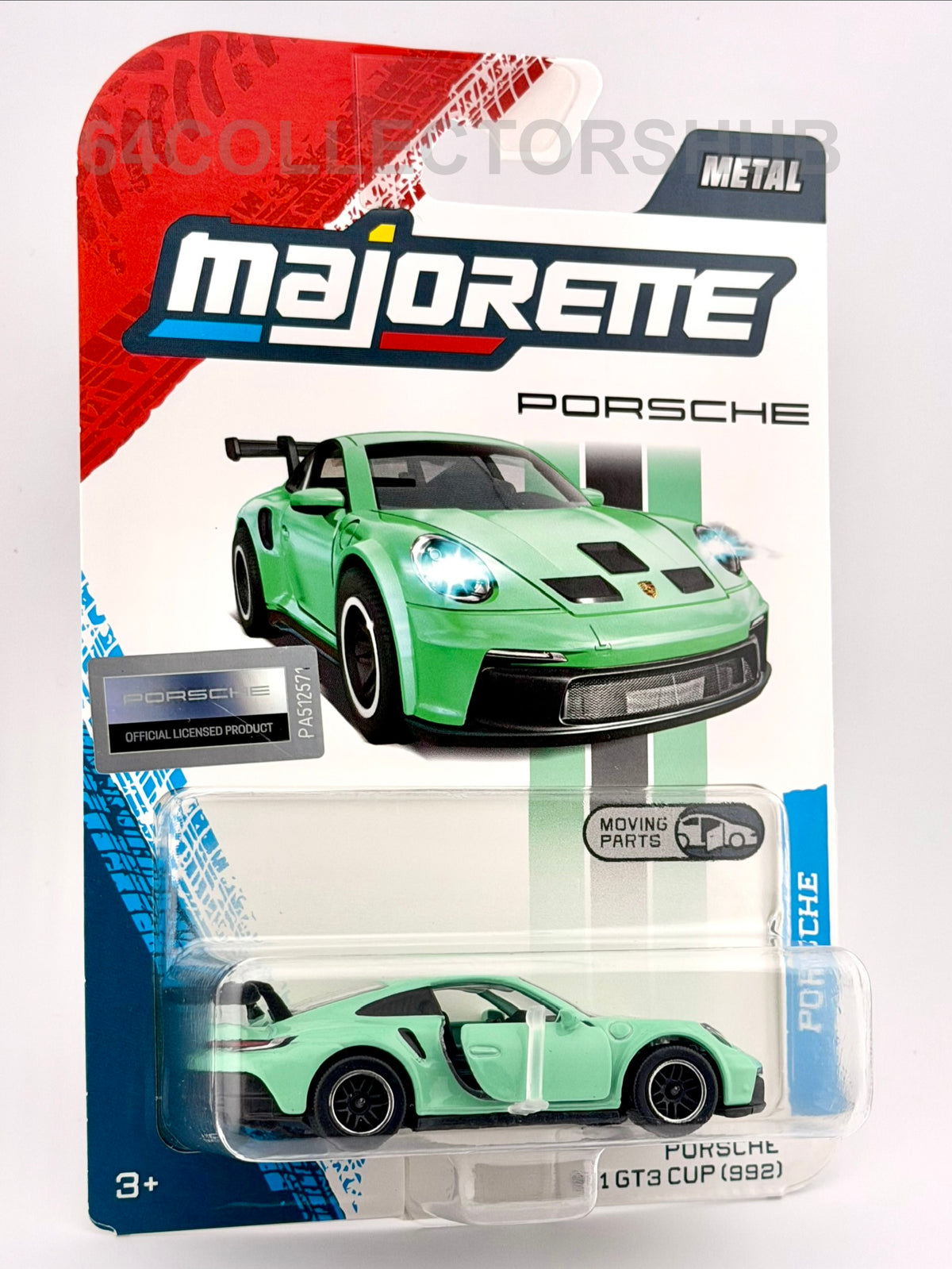 Majorette - Porsche 911 GT3 Cup (992) - Mint Green - Moving Parts - Preimum Cars