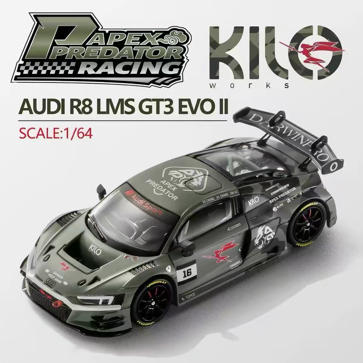 KILO Works x DarwinPro - Audi R8 LMS GT3 Evo II - CEC 2026 - 1:64