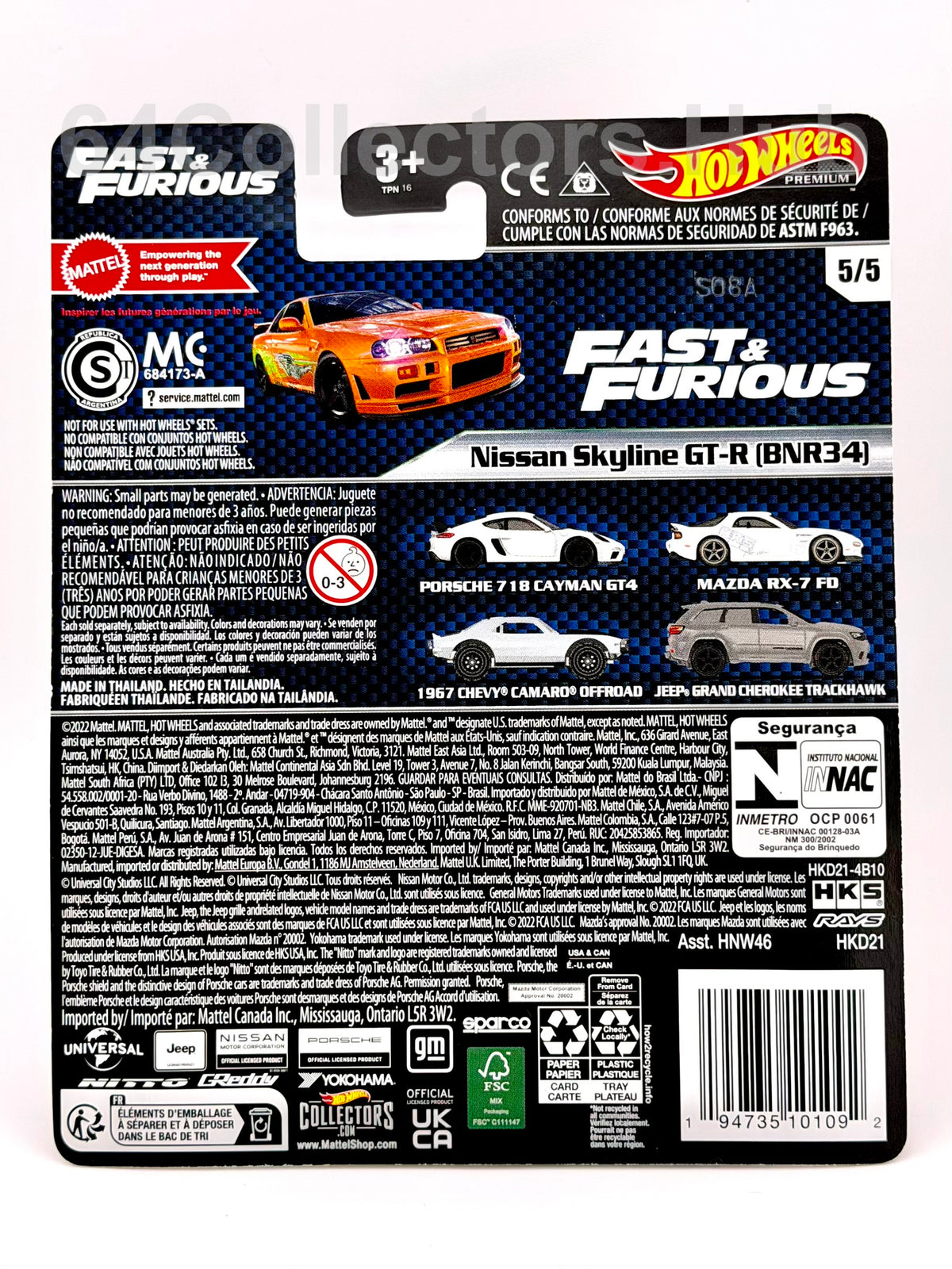 Hot Wheels Premium Nissan Skyline GT-R (BNR34) - Fast & Furious 5/5 - 2022