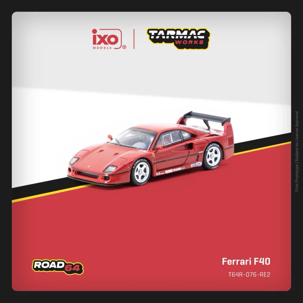 Tarmac Works - Ferrari F40 - Red - IXO Models - Officially Licensed - 1/64