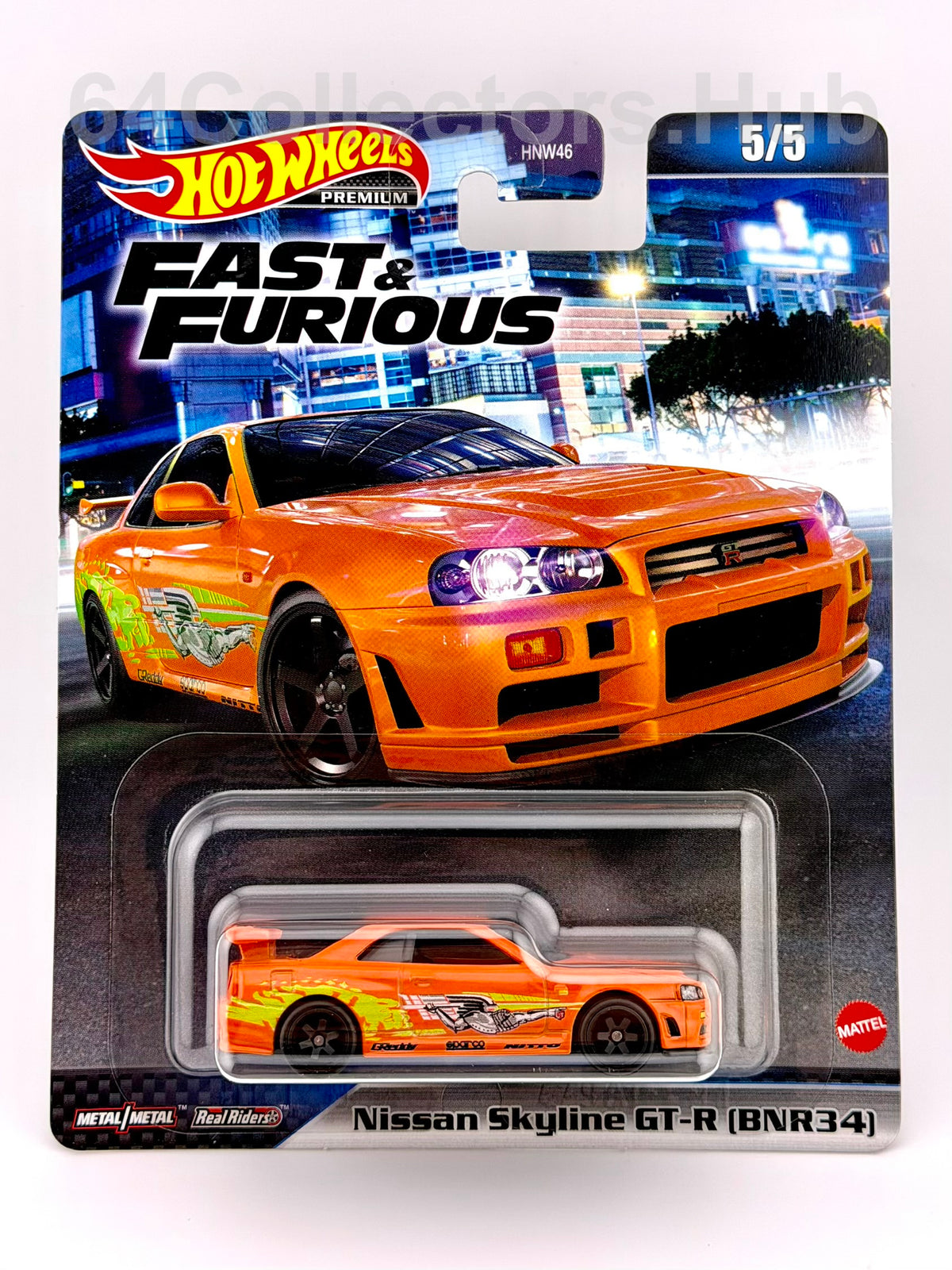 Hot Wheels Premium Nissan Skyline GT-R (BNR34) - Fast & Furious 5/5 - 2022