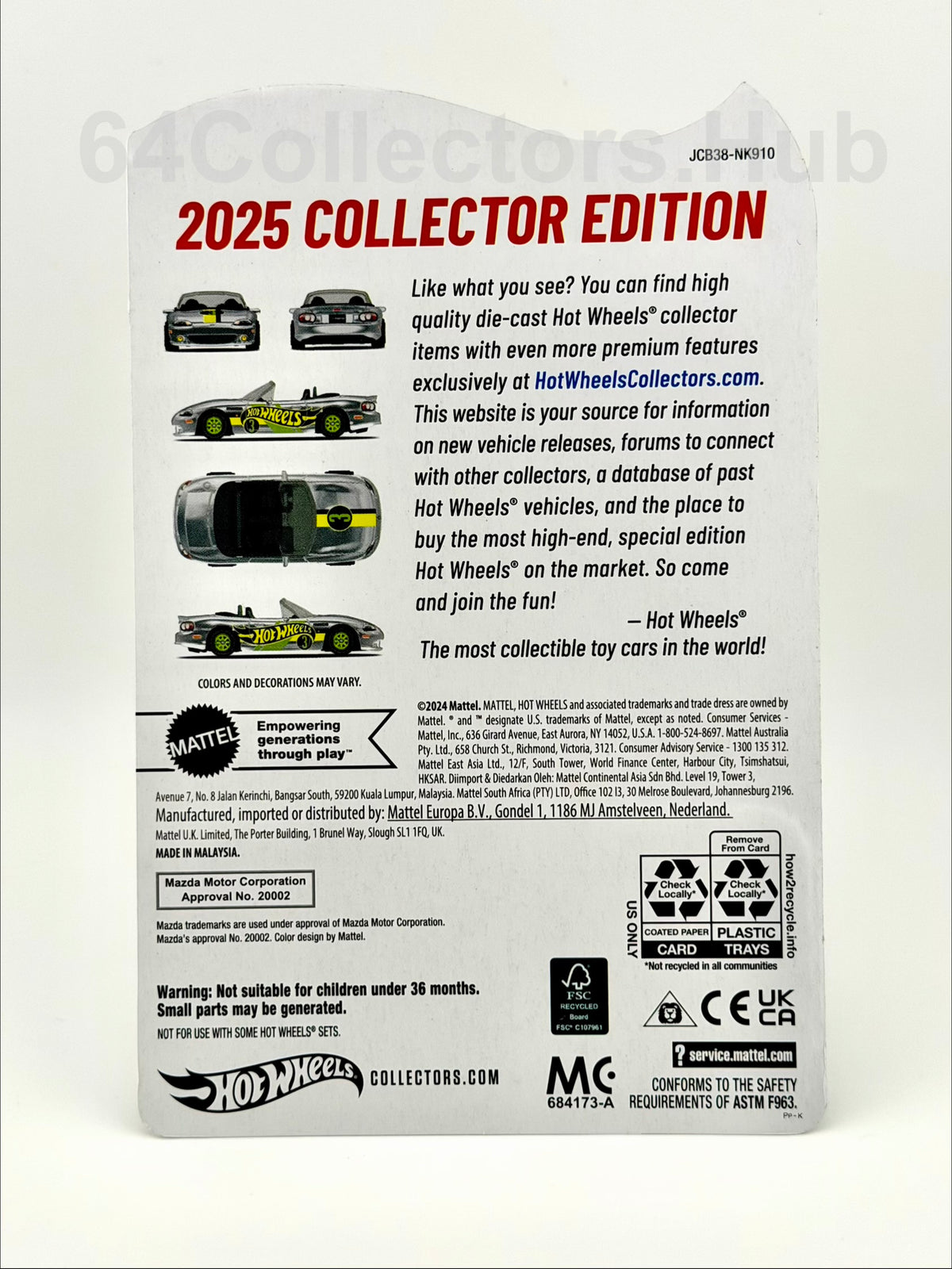 Hot Wheels - 2004 Mazda Mazdaspeed Miata ZAMAC - 2025 Collector Edition