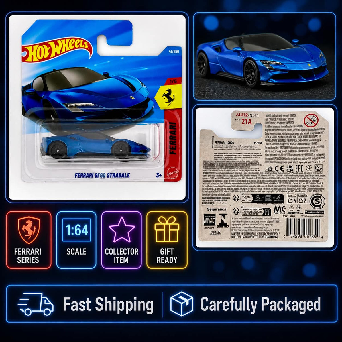 Hot Wheels Ferrari SF90 Stradale (Blue) - Ferrari 1/5 - 2026