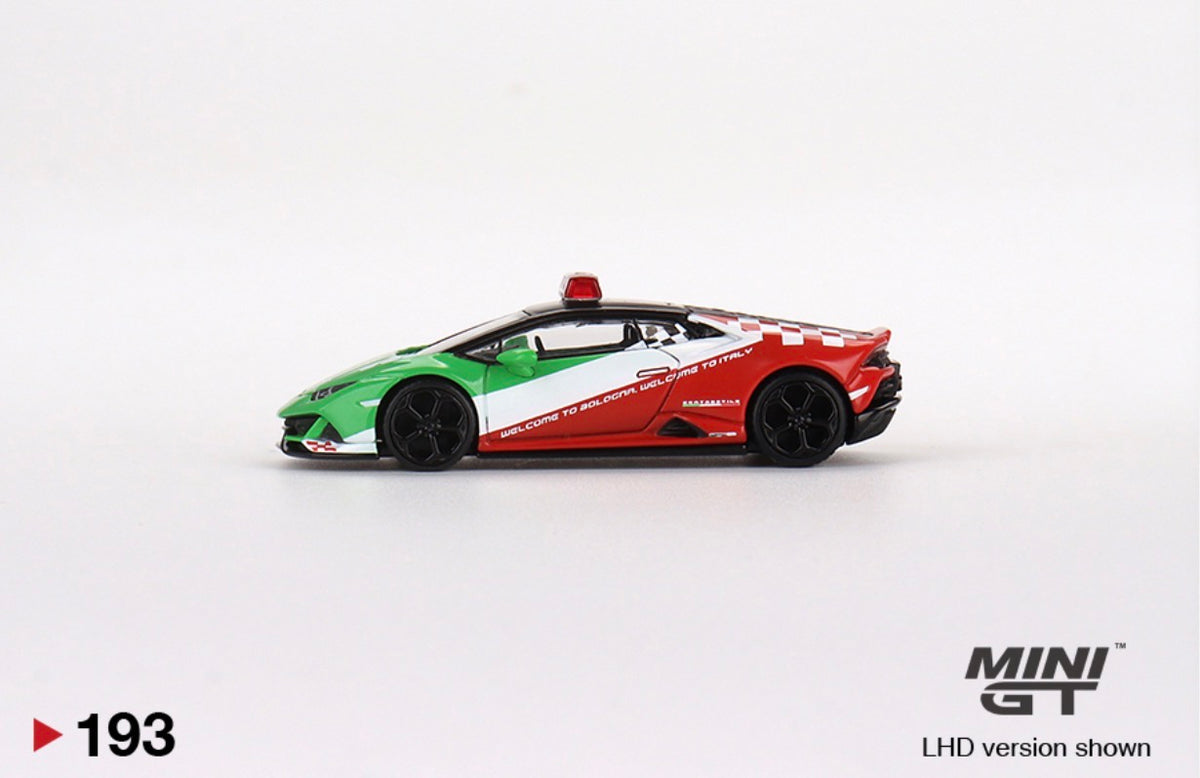 Mini GT - Lamborghini Huracan EVO Bologna Airport 2020 Follow-Me #193 - Boxed