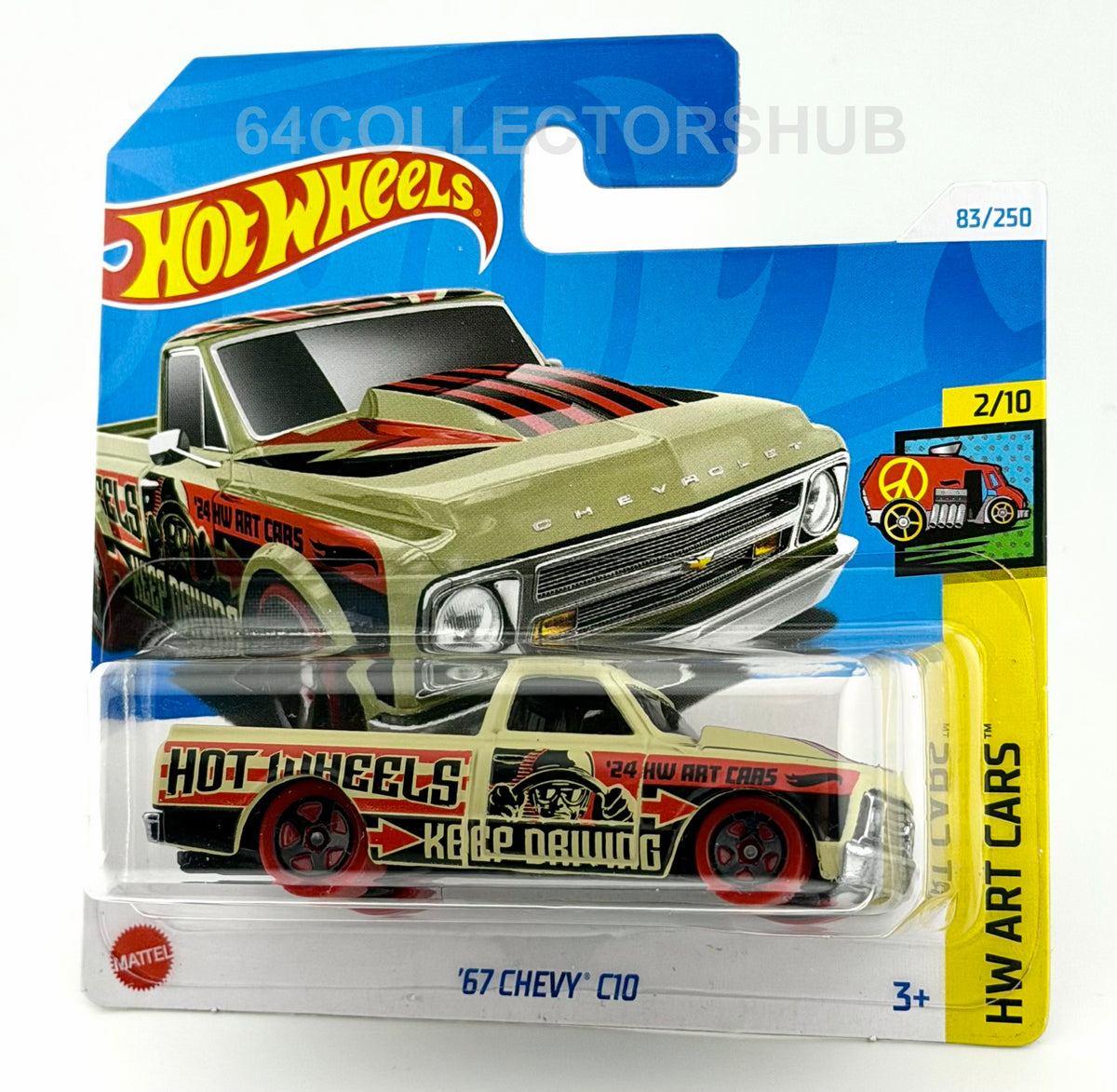 Hot Wheels - '67 Chevy C10 - Olive - HW Art Cars 83/250 - 2024