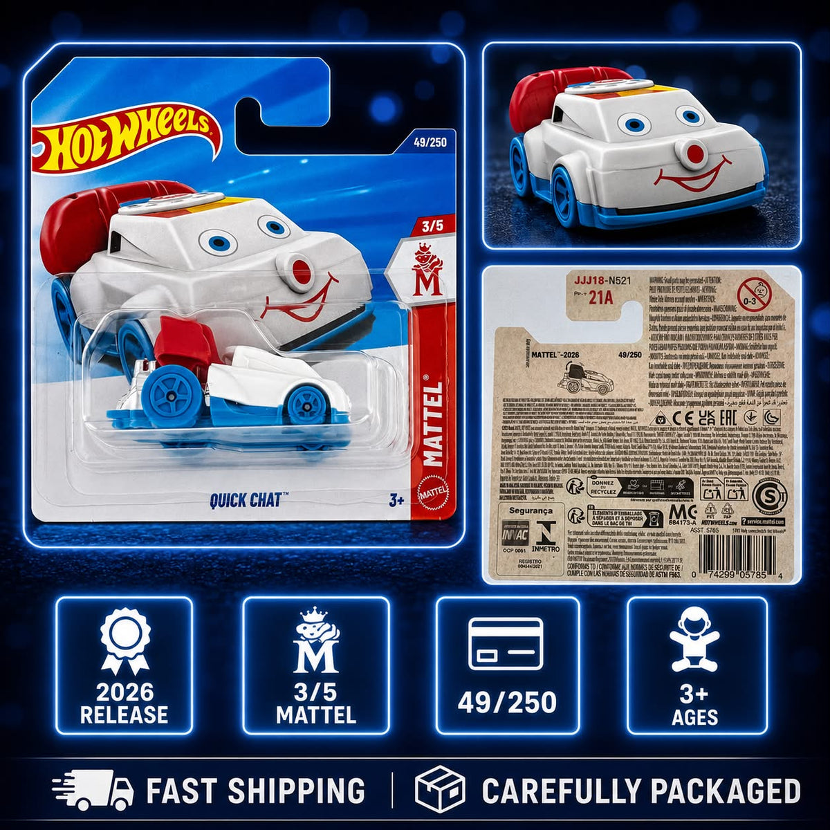 Hot Wheels Quick Chat (White) - Mattel 3/5 - 49/250 - 2026