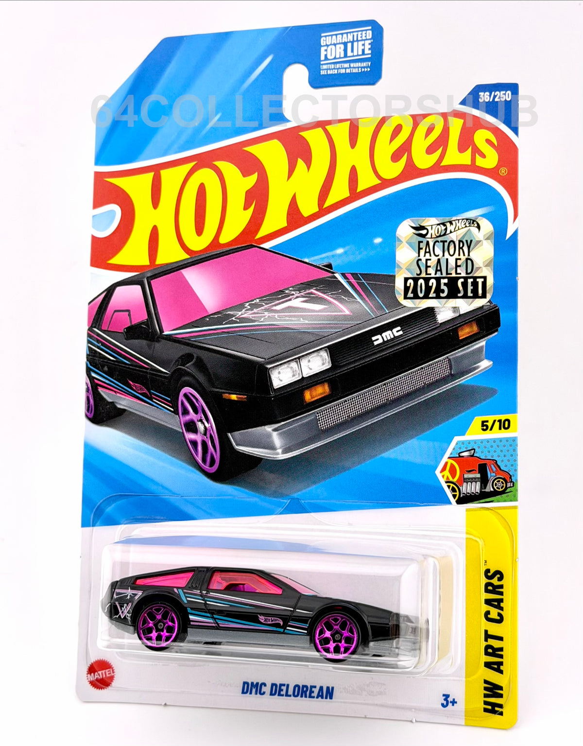 Hot Wheels - DMC DeLorean Black - HW Art Cars 36/250 - 2025 Factory Sealed Set