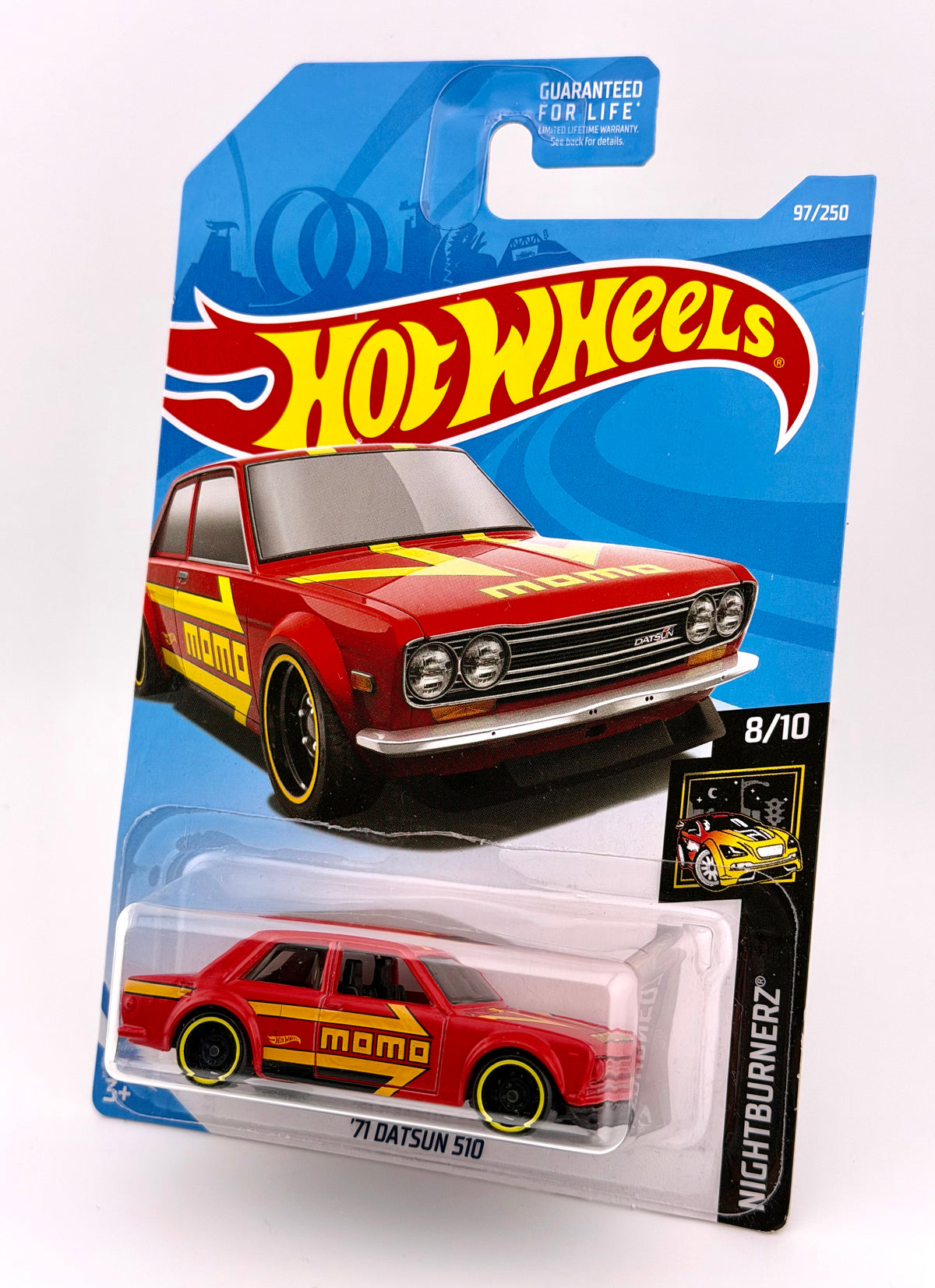 Hot Wheels ’71 Datsun 510 - Nightburnerz 8/10 - MOMO Livery