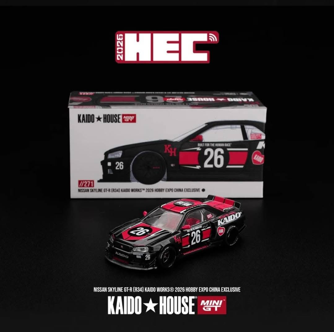Kaido House Mini GT Nissan Skyline GT-R (R34) Kaido Works #26 HEC 2026 Exclusive
