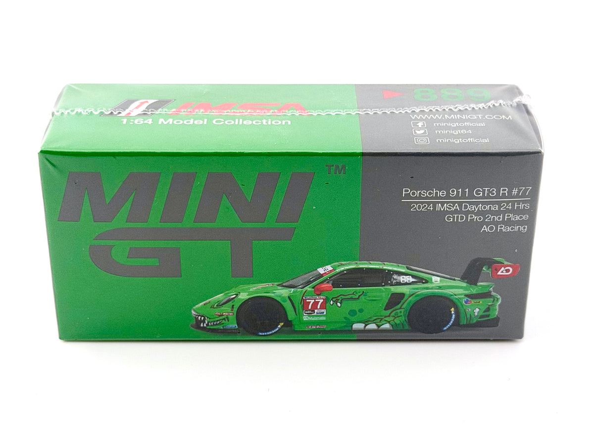 MINI GT - Porsche 911 GT3 R #77 - AO Racing Rexy - Daytona 2024 - #889 - Boxed